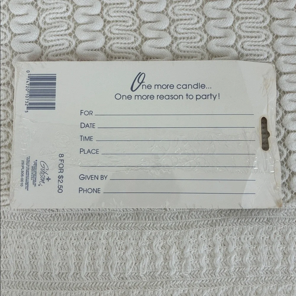 NOS Vintage Gibson Party Invitations 90s Retro Birthday Candles Sealed